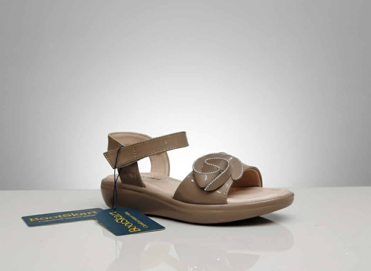 Beige Floral Comfort Sandals for Women